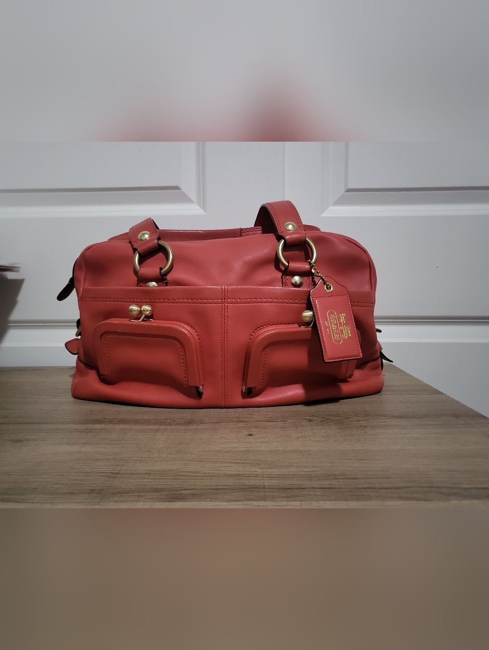 Coach Bleecker Street Leather Shoulder Bag Double Kiss Locks 11257 Ellie Style